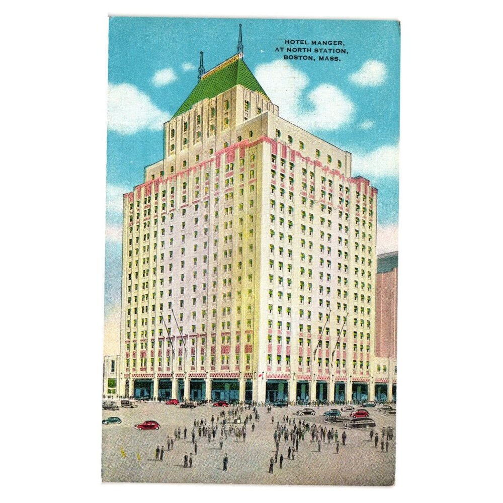 Vintage Hotel Manger Boston MA Postcard North Station E C Kropp 11672 Unused